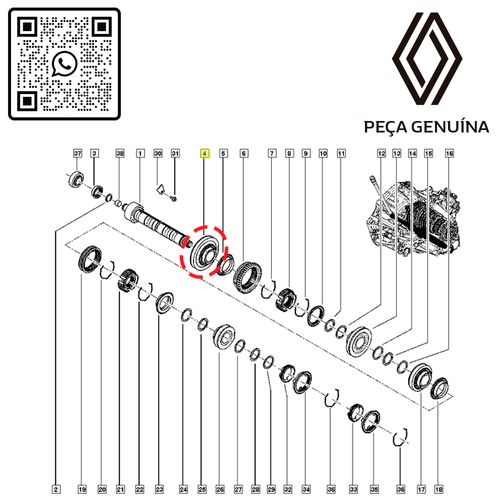 RN 06635R 322306635R ENGRENAGEM DA 1 MARCHA KWID-D
